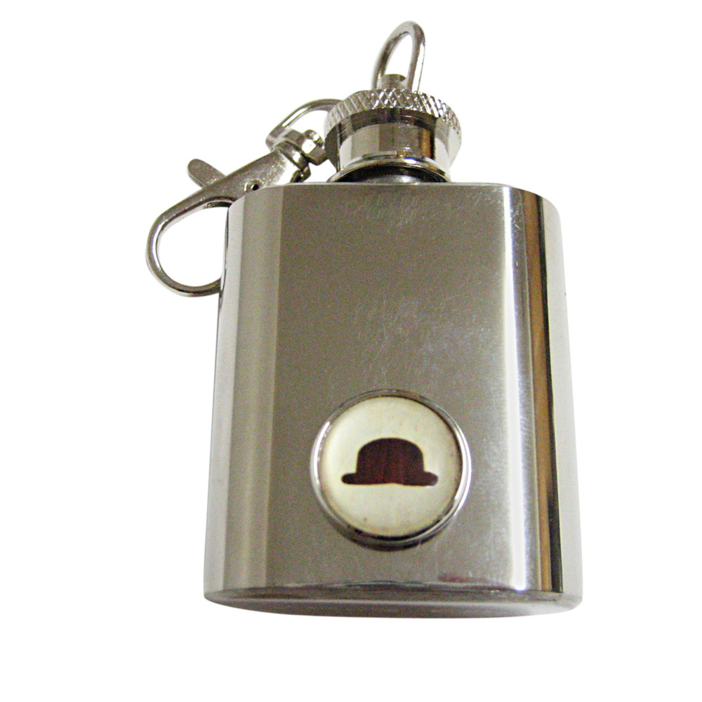 Bordered Bowler Hat Keychain Flask - image 1